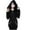 Black, variant on Babysbule Women's Tops, Jackets& Coat Fashion Women Loose Gothic Punk Long Sleeve Hooded Solid Black Cardigan Jacket Coat