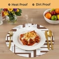 thumbnail image 4 of Modern Geometric Brown Round 13 Inch Placemats Set of 2, Abstract Minimalist Artwork Lines HeatResistant Non Slip Place Mats for Dining Table, Wipeable Braided Kitchen Table Mats for Housewarming, 4 of 9