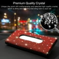 thumbnail image 4 of OTOSTAR Bling Bling Car Sun Visor Tissue Box Mask Holder, Pure Handmade Crystal Auto Napkin Box Holder PU Leather Backseat Paper Towel Box with 1 Tissue Refill (Red), 4 of 7