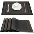 thumbnail image 3 of Nvzi Table Place Mats, Washable Place Mats, brown, 30*45cm Size, Set of 6 PVC Individuales de Mesa, Durable Table Mats for Dining, Easy to Clean & Reusable, 3 of 4