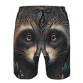 thumbnail image 3 of Pofeuu Tribal Style Raccoon Prin Men's Swim Trunks Quick Dry Bathing Suit Swimming Board Shorts Mesh Lining Beach Swimwear-Large, 3 of 6