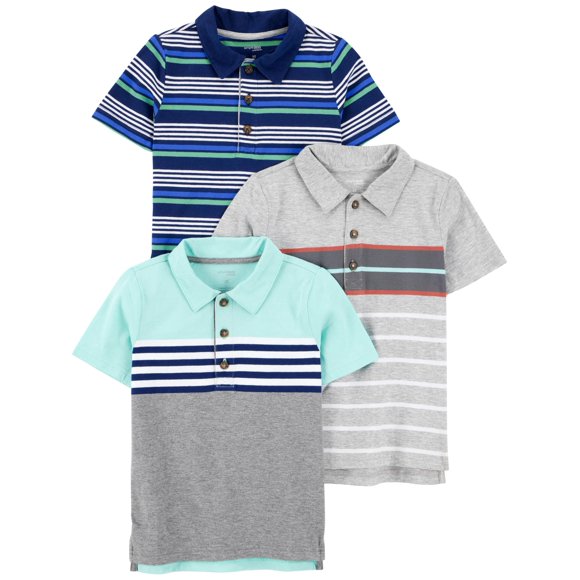 Polo Simple Joys by Carter's Boys Azul/Gris/Azul Marino 3T