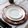 thumbnail image 6 of Efavormart 4 Pack 13" Buffalo Plaid Metal Charger Plates Checkered Dinner Chargers - Red/White Plate for Wedding, Outdoor Receptions, Banquets, Holiday Dinner plates Chargers, 6 of 11