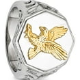 thumbnail image 5 of Stainless Steel Polished Yellow Ip-Plated With Sterling Silver Eagle Ring (Size 10) Made In China sr295-10, 5 of 5