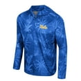 thumbnail image 2 of Men's Colosseum Blue UCLA Bruins Palms Printed Lightweight Quarter-Zip Hooded Top, 2 of 3