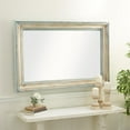 thumbnail image 2 of DecMode 32" x 48" White Carved Floral Wall Mirror, 2 of 8