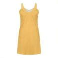thumbnail image 6 of Miluxas Womens Summer Short Dresses V Neck Casual Sleeveless Sundress Beach Dress Solid Color Sleeveless Elasticity Mini Dress Yellow, 6 of 6