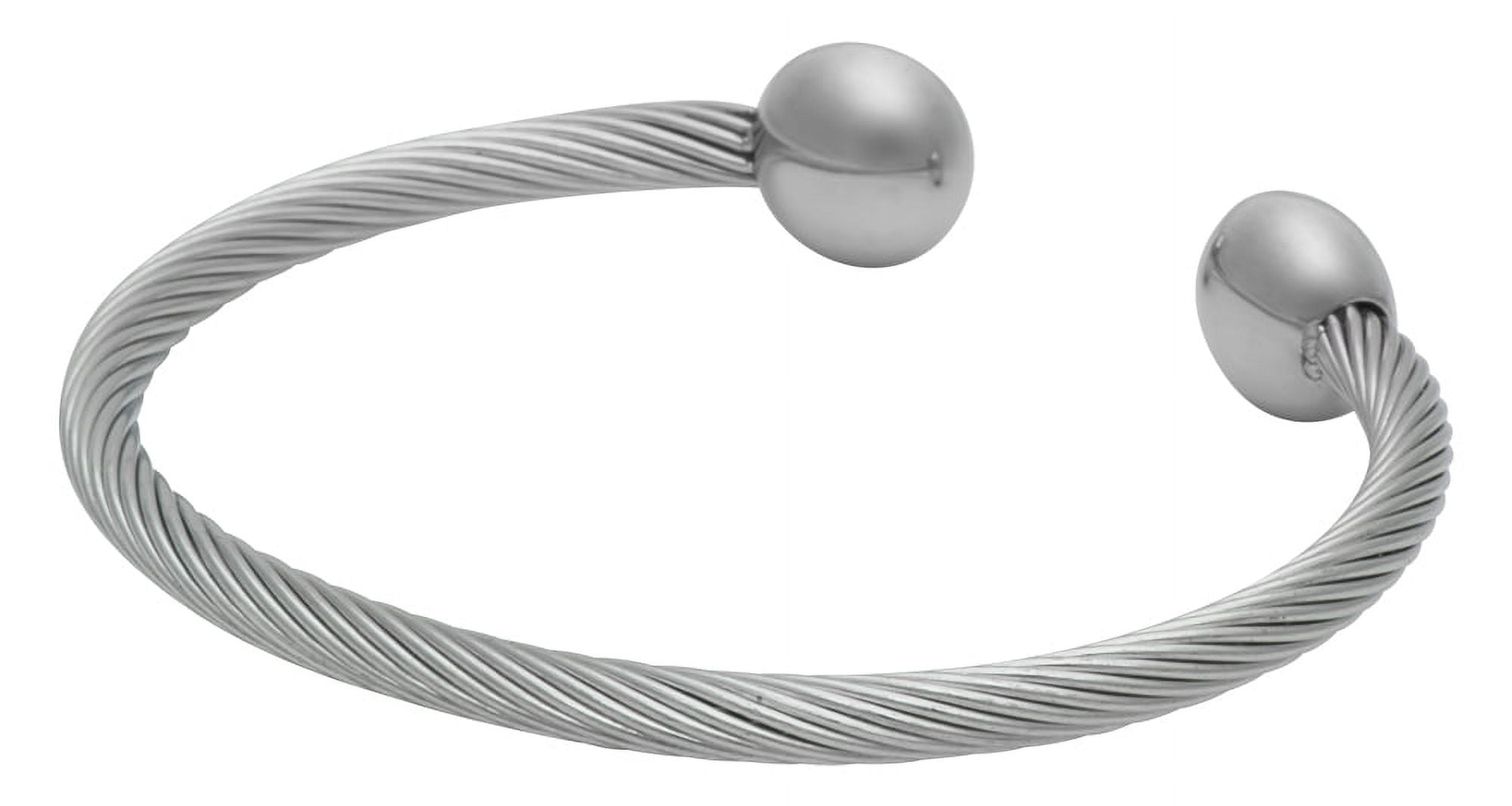 QRay Silver Deluxe Men Women C-Shaped Health Wellness Bracelet