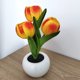 thumbnail image 2 of Lámpara LED tulipán noche luz maceta planta de mesa decoración del hogar (naranja), 2 of 8