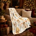 thumbnail image 3 of Whimsical Puppy Pattern Living Room, Playful Pet Portrait Pattern, Warm Flannel Blanket for Living Room and Bedroom, Dog Lovers Christmas Gift, Pet Lover Home Decor, 3 of 9