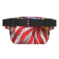 thumbnail image 3 of Kdxio Sac Banane Double Couche avec Ceinture Réglable Imprimé Aigle et Drapeau Américain, Poches de Sécurité en Sergé pour Voyage Randonnée Course, 3 of 9
