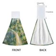 thumbnail image 3 of Yayeee Kitchen Hanging Hand Towels Set of 2 with Loop Bathroom Absorbent Tie Towel, Art Garden Scene, 3 of 7
