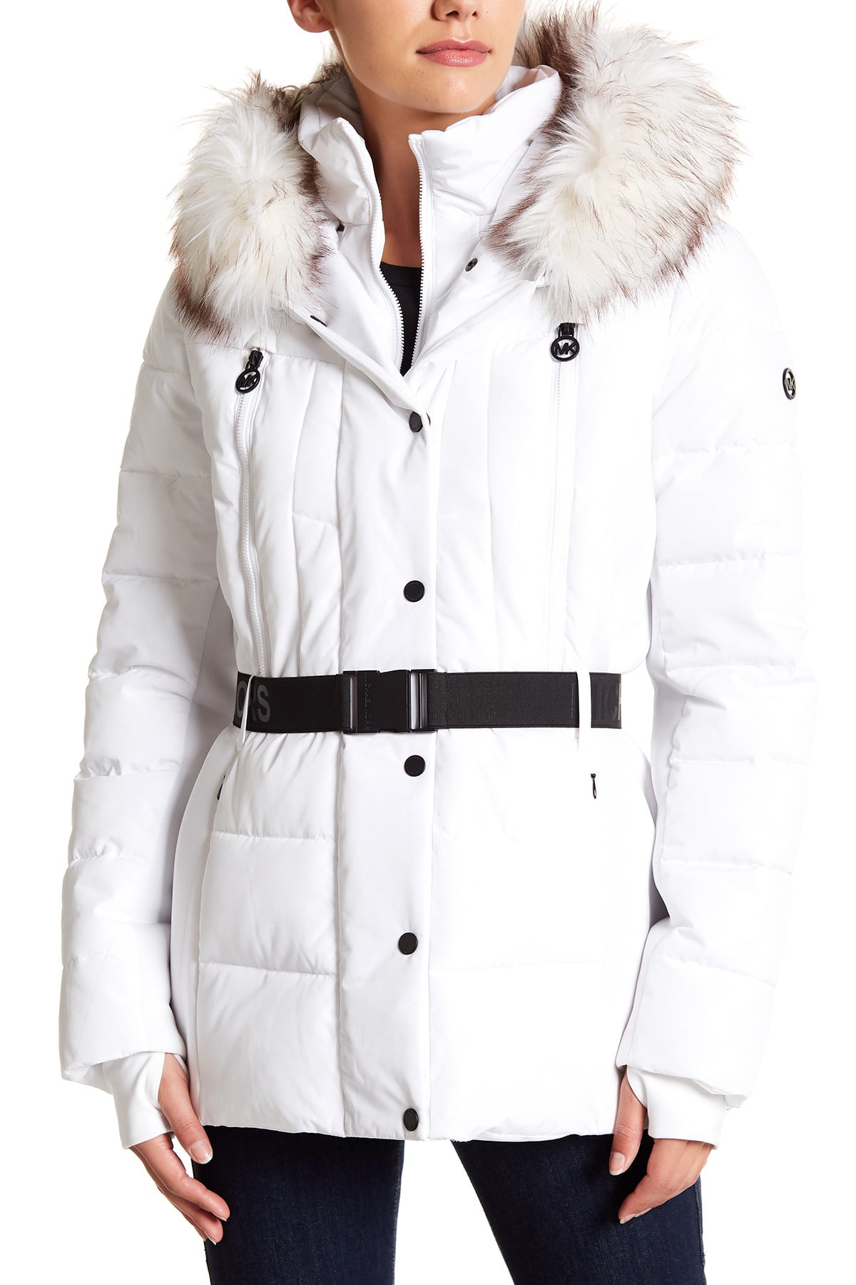 white michael kors coat