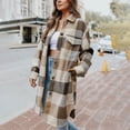 thumbnail image 4 of LOVZFMLL Vestes pour Femmes Mode Décontractée Confortable Manches Longues Col Rabattu Bouton Poche Blouse Manteau, 4 of 9