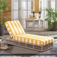 thumbnail image 3 of Safavieh Gillian Steel Outdoor Lounge Chairs, Heather Tan/Yellow Stripe, 3 of 15