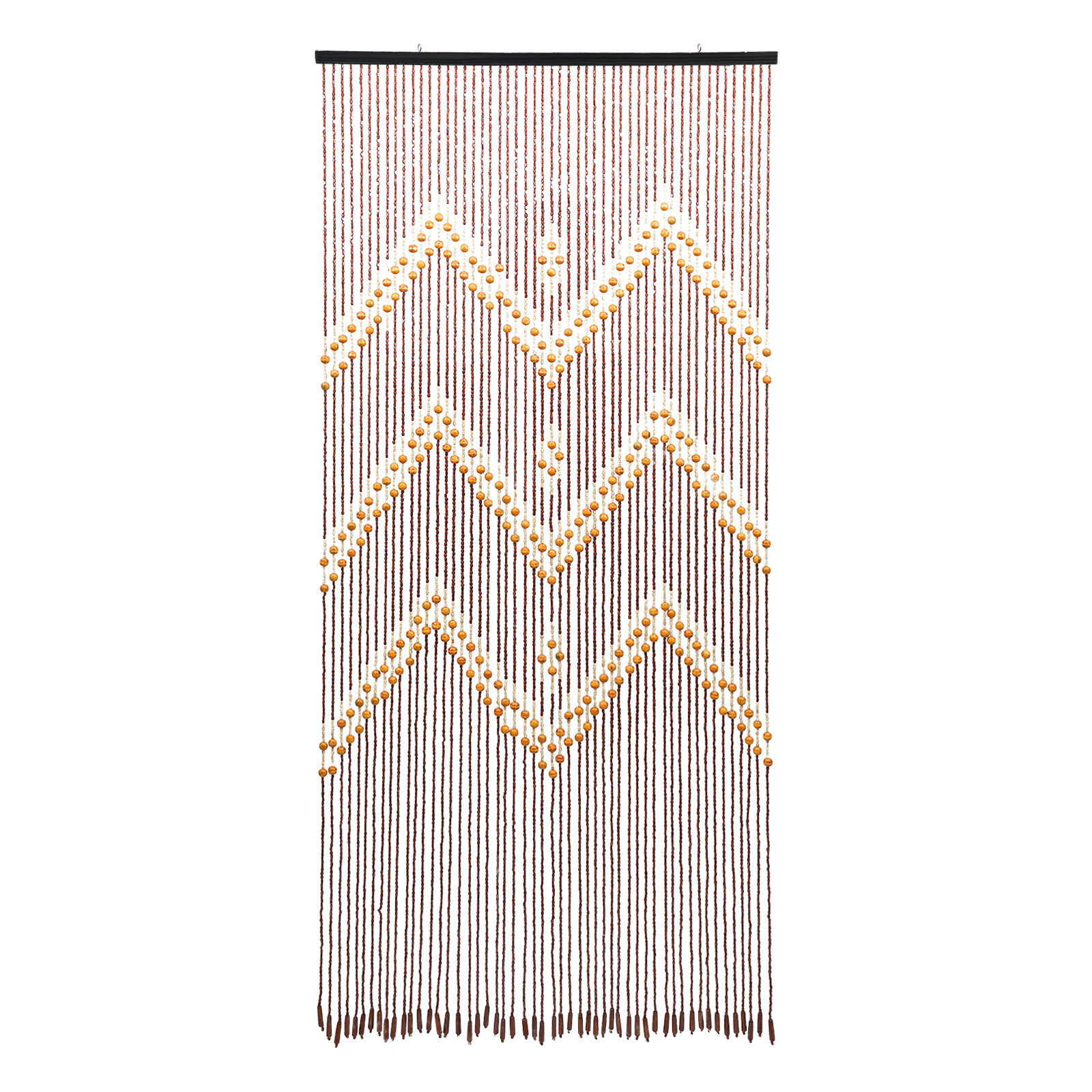 Natural Wooden Door Beaded Curtain, Doorway Beads, Front Door Decor Curtains, Yellow and Brown Door Curtain Beads