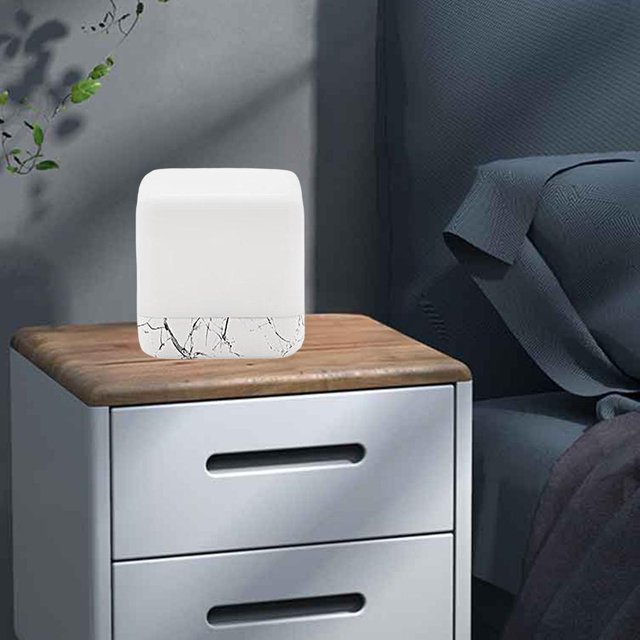 Lámpara de escritorio recargable por USB con temporizador creativo, lámpara de noche, lámpara para sala de , decoración de habitación de bebé Mármol blanco Yinane Luz de noche de escritorio