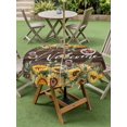 thumbnail image 4 of Outdoor Tablecloths with Umbrella Hole & Zipper, Sunflower Round Tablecloth 54 Inch, Yellow Summer Botanical Wooden Farmhouse Waterproof Table Cloth, Patio/Pool/Picnic Table Covers, 4 of 8