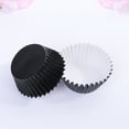 thumbnail image 2 of Monyance aluminum foil cups ROSENICE 100pcs Aluminum Thickened Foil Cups Cupcake Liners Mini Cake Muffin Molds Baking Molds (Black)(2.95X2.95X1.18Inches), 2 of 9
