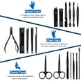thumbnail image 4 of Manicure Set Nail Clippers Pedicure Kit Professional Care Tools 18 Piece, Stainless Steel Men Women Grooming Kit for Travel or Home (Black/Blue), 4 of 9
