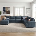 thumbnail image 3 of HONBAY Reversible Modular Sectional Sofa U-Shaped, Corduroy Sleeper Sofa Bed with Storage for Living Room, Navy Blue, 3 of 10