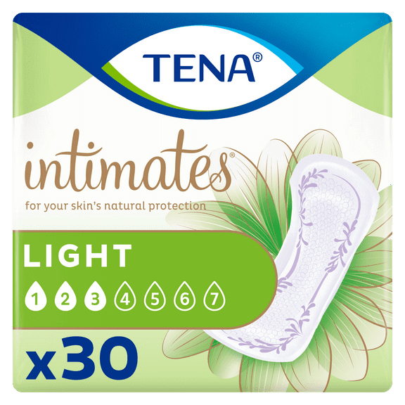 TENA Intimates Incontinence Ultra Thin Light Regular Pad, 30 Count ( 5 Packs of 30 counts- 150 counts total)