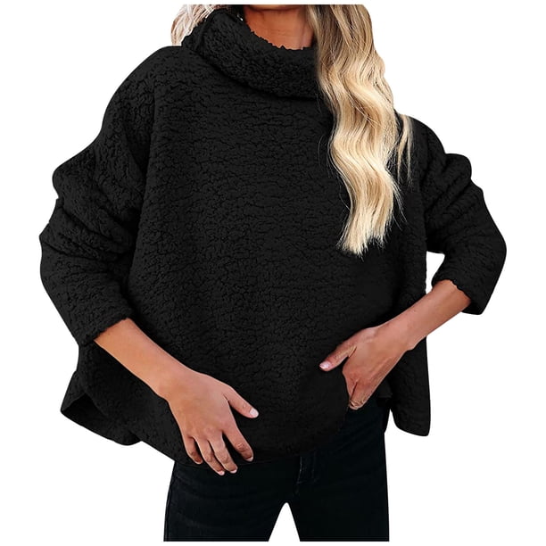 Mujeres Color sólido Solapa Casual Manga larga Tops Sudadera Pullover Camisas Blusa Pompotops gfhjh13968
