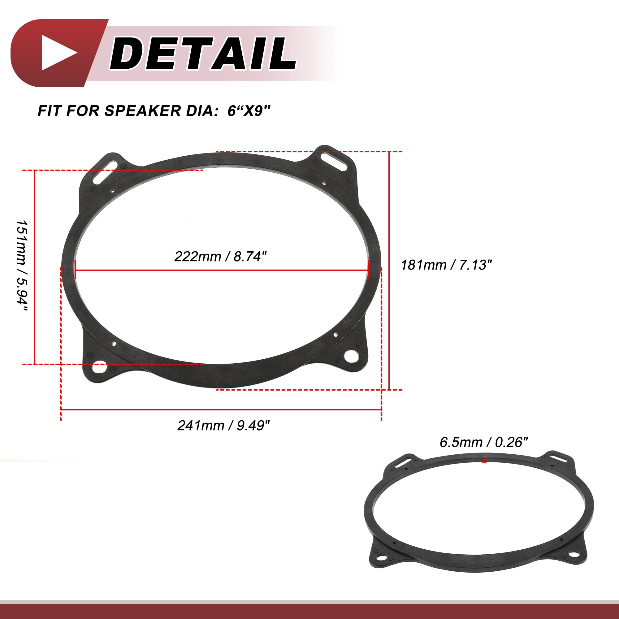 Unique Bargains 2 Pcs Audio Coaxial Speaker Spacer Ring for Toyota Corolla 2009-2013