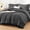 Dark Grey-Queen, variant on Full Beige 7-Piece Bed-in-a-Bag All Season Bedding Set