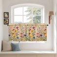 thumbnail image 3 of Vintage Spring Floral Tier Curtains, Summer Botanical Pastoral Flowers Light Filtering Kitchen Curtains, 2Pcs Rod Pocket Half Window Treatments Panels for Sink Cafe Cabinet Camper 27.5x36 Inches, 3 of 9