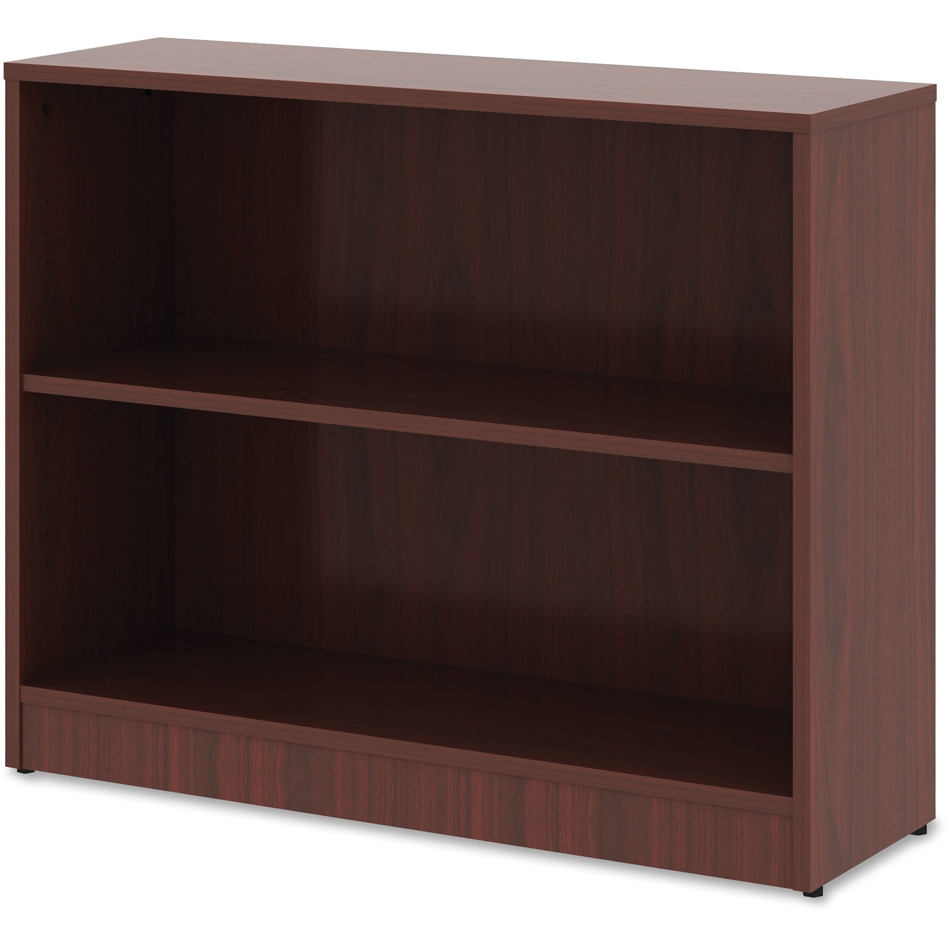 Lorell Mahogany Laminate Bookcase - 29.5" Height X 36" Width X 12" Depth - Sturdy, Adjustable Feet, Adjustable Shelf - Mahogany - Laminate - 1 Each