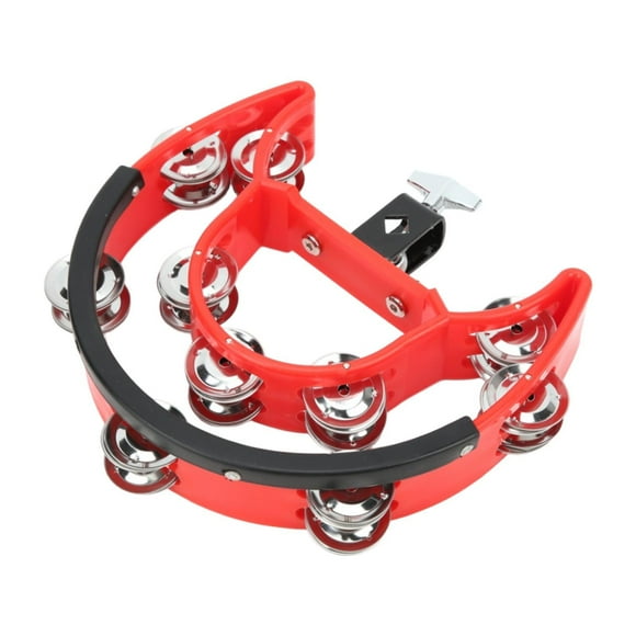 Yinanstore Cymbal Hi Hat Tambourine Music Rhythm Tambourine Metal Shaker Hand Held Percussion Accessories for Concert Party KTV Ensemble