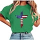 thumbnail image 4 of Haivin Women's Casual Short Sleeve Shirts Crew Neck Vintage Print Pullover Top Summer Fashion Outfits Clothes, 4 of 5
