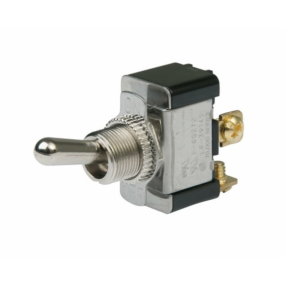 BEP 1002024 Chrome Plated Toggle Switch, Off-On, SPST, #6â€“32 Screw Terminals
