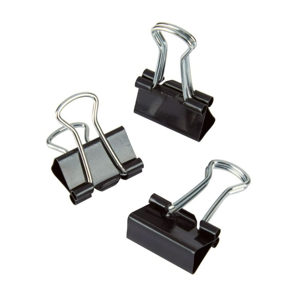 Office Depot Brand Binder Clips Mini 9/16"" Wide 1/4"" Capacity Black Pack of 60