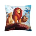 thumbnail image 1 of Custom The Lion King Housse de Coussin Simba Décoration Maison Dessin Animé pour Canapé Chaise Carrée Polyester, 1 of 5
