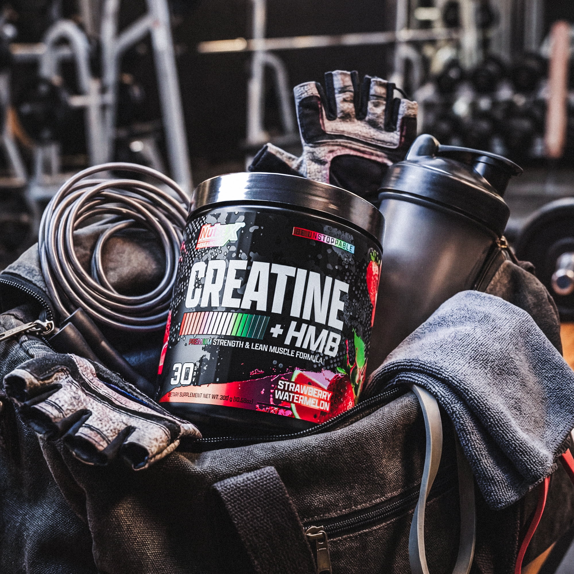 Nutrex Research Creatine + HMB Strawberry Watermelon 5g Creatine, 1.5g HMB Strength & Lean Muscle Formula 30 Servings