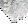 thumbnail image 2 of Hexagonia S2 Stainless Steel 11.46 in. x 11.89 in. x 5mm Metal Peel & Stick Wall Mosaic Tile (5.68 sq. ft. / case), 2 of 5