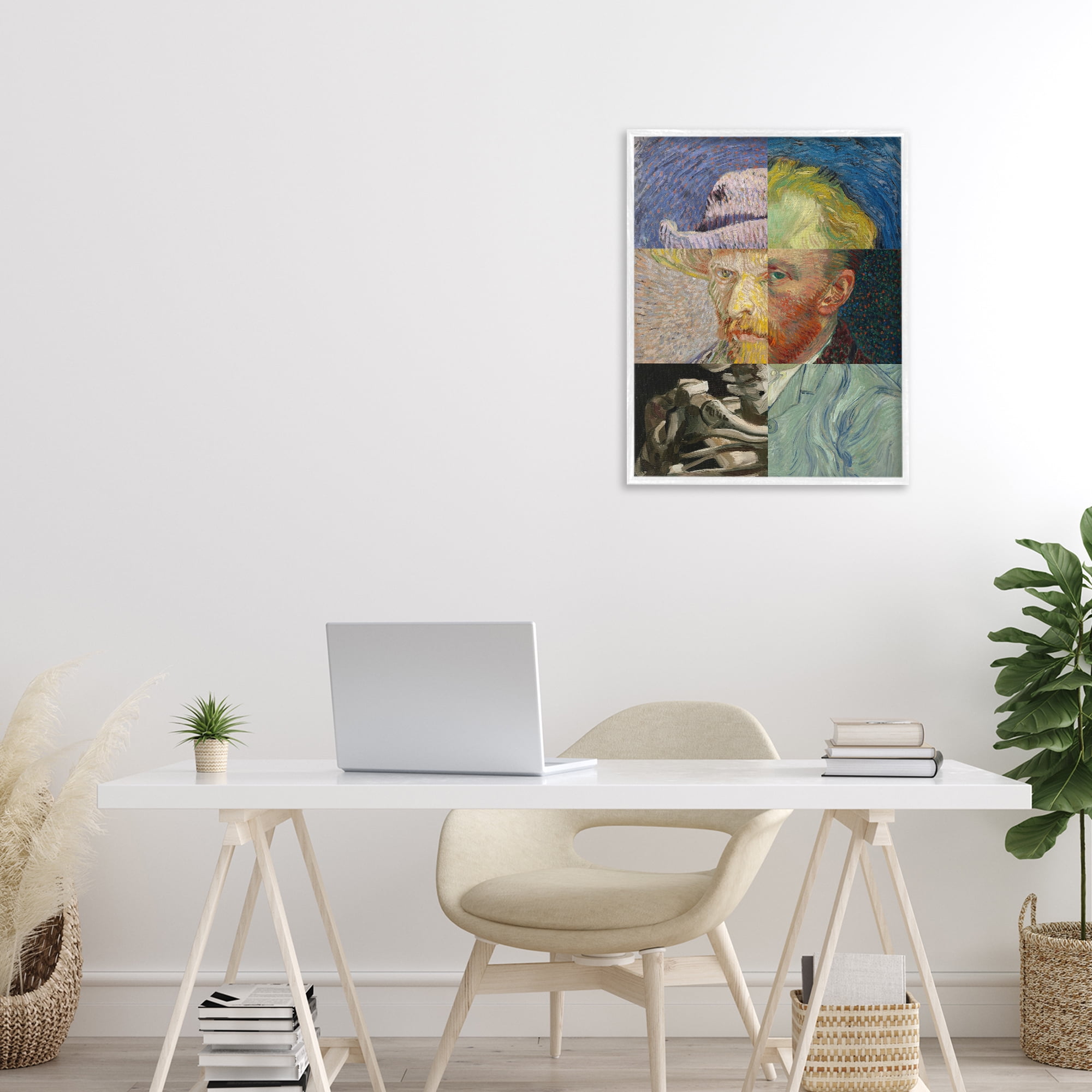 Collaged Van Gogh Portraits White Framed Giclee Art, design by Masters Redux