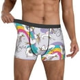 thumbnail image 2 of Kdxio Men's Boxer Briefs with Unicorn DoingYoga Print - Comfortable and Breathable Underwear for Everyday Wear, 2 of 7