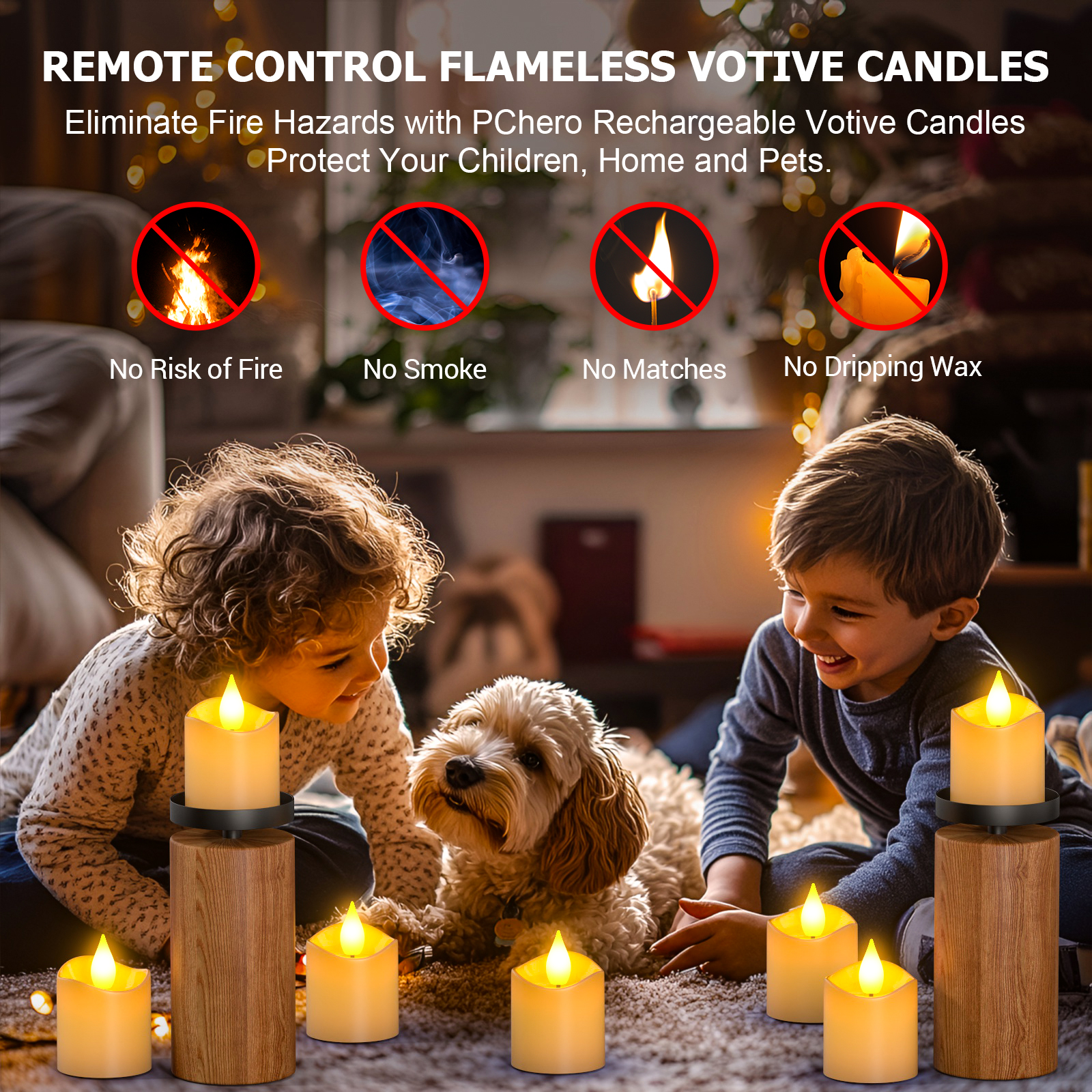 PChero Rechargeable Flameless LED Candles, Set of 6 photo 5