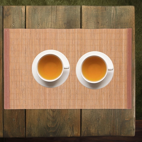 COMPUKAS Table Place Mats Bamboo Teacup Mat Light Brown 1Pack