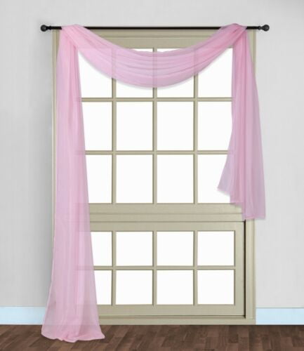 Beige GorgeousHome *Various Colors /& Animal Print Designs* 1 Pc Hotel High Quality Elegant Window-Sheer Scarf Valance 37 x 216