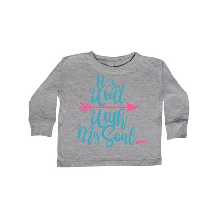 

Inktastic It Is Well with my Soul Pink Arrow Gift Toddler Boy or Toddler Girl Long Sleeve T-Shirt