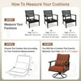 thumbnail image 5 of Aoodor 22"x24" Wine Red Stripe Patio Chair Cushions Set, Memory Foam Outdoor Seat Cushions (Set of 2 Seats, 2 Backs, 2 Lumbar Pillows), 5 of 9