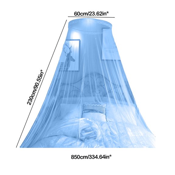 Tahtuvzn School Encrypted Dome Mosquito Net Ceiling Floor for 1.5m-1.8m Beds, Home Decor