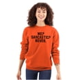 thumbnail image 3 of Me Sarcastic Never Humorous Attitude Unisex Plus Fleece Graphic Sweatshirt Brisco Brands 2X, 3 of 5