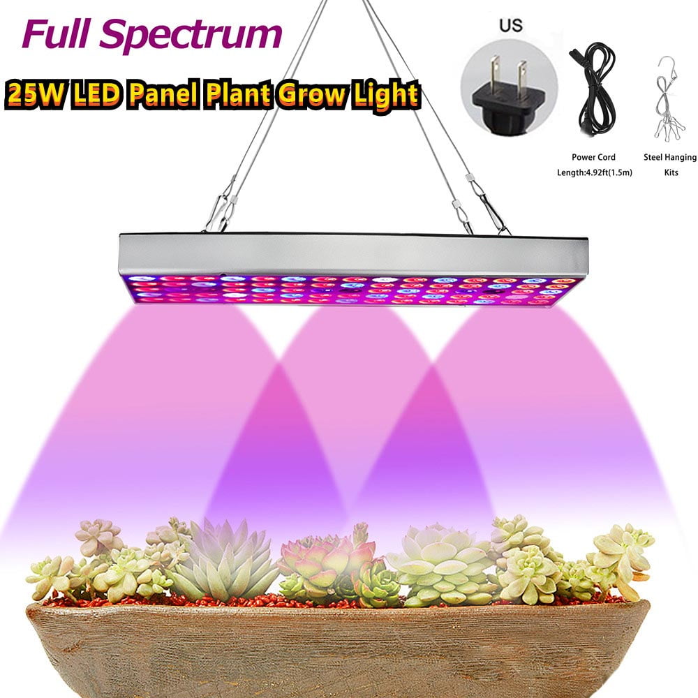 25W Details about   LED Grow Light for Indoor Plants Full Spectrum Panel Plant LED Grow Lamp 