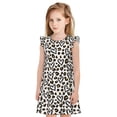 thumbnail image 1 of Balery Heart Leopard Camisón de princesa para niñas, pijama de algodón con mangas abullonadas, suave y bonito.-X-Large, 1 of 6