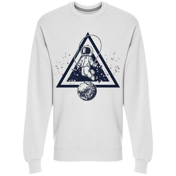 Astronaut Jumps Skipping Rope Sweatshirt Men -Image by Shutterstock, Male XX-Large